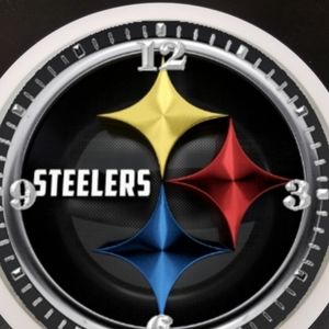 Steelers led lights wall clock